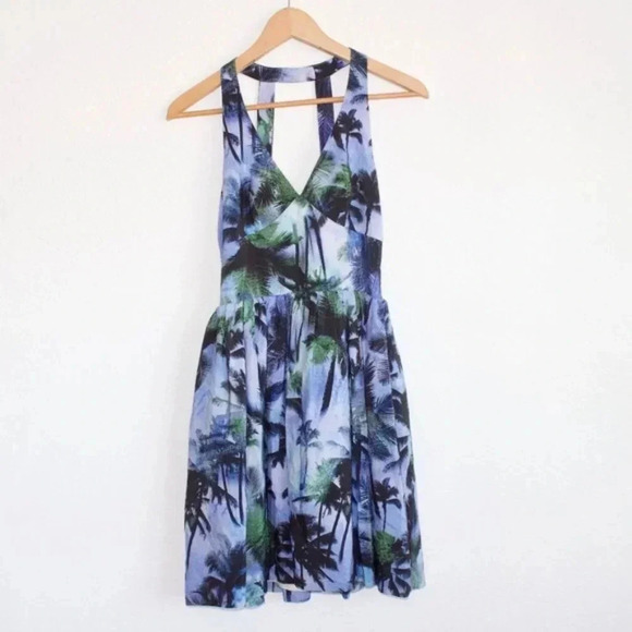Amanda Uprichard 100% silk  Palm Tree Halter dress - Picture 2 of 8